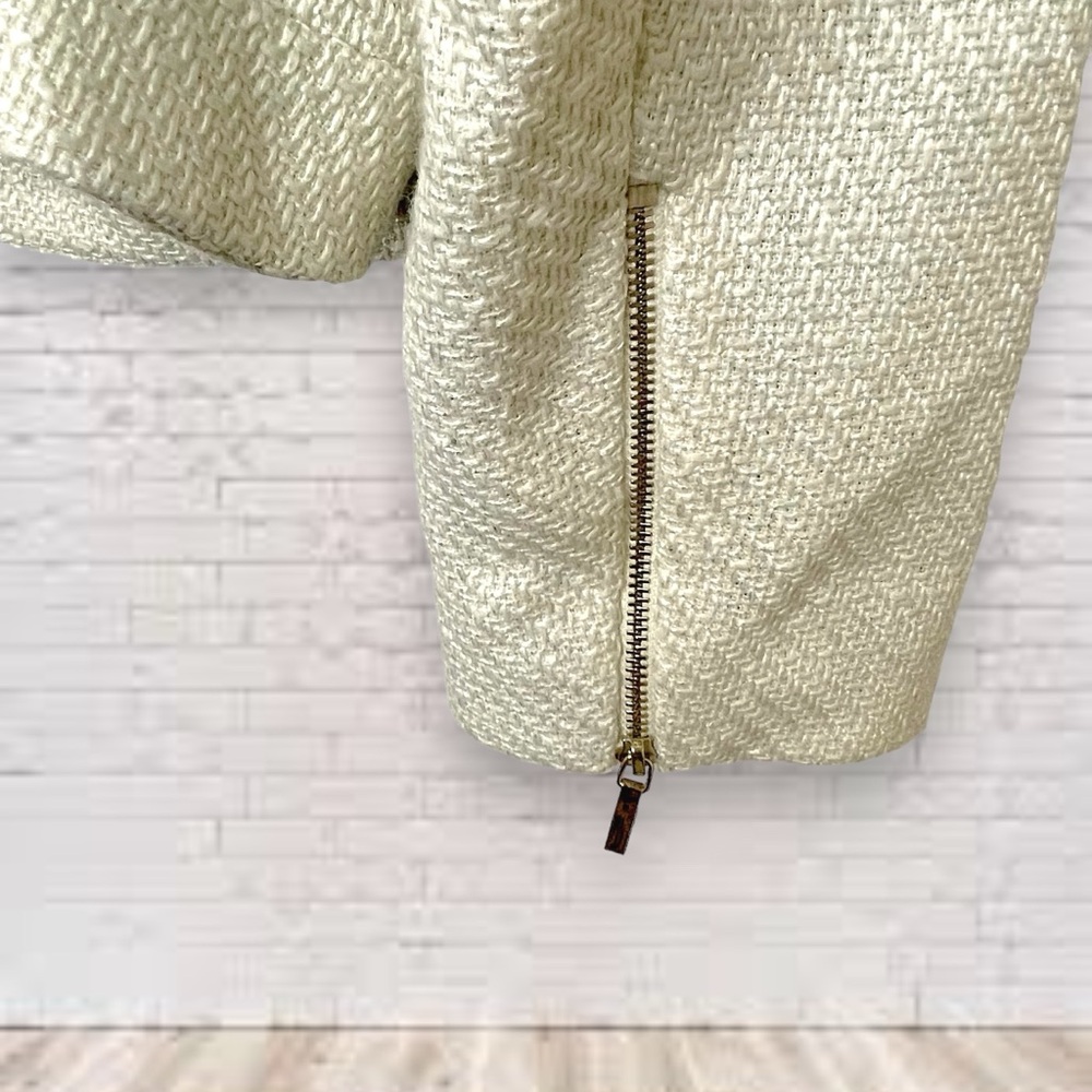 Lane Bryant Cream Tweed Moto Jacket Size 26 NWT - Picture 5 of 11